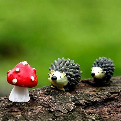 3Pcs/Set Fairy Garden Hedgehogs Terrarium Resins