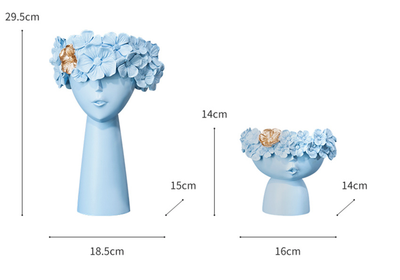 Creative Human Head Resin Vase (Set of 2)