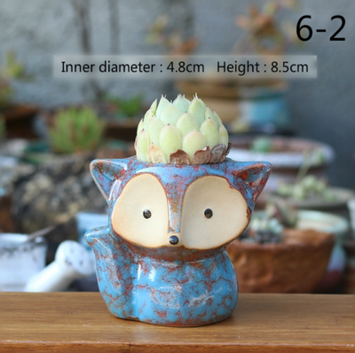 Handmade Fox Ceramic Flower Pot