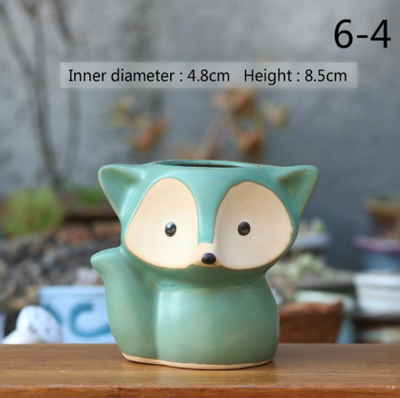 Handmade Fox Ceramic Flower Pot
