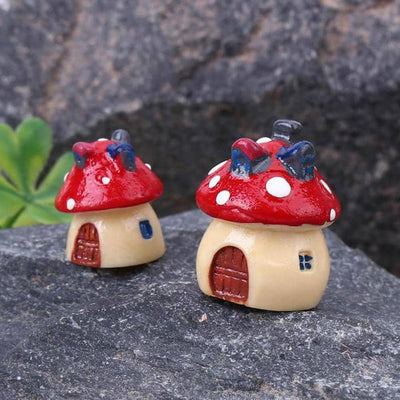 Vintage Gardening Mushroom Miniature Ornaments
